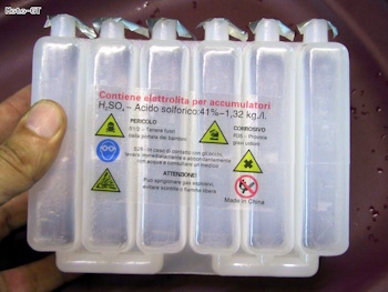 Réservoir acide sulfurique pour batterie moto